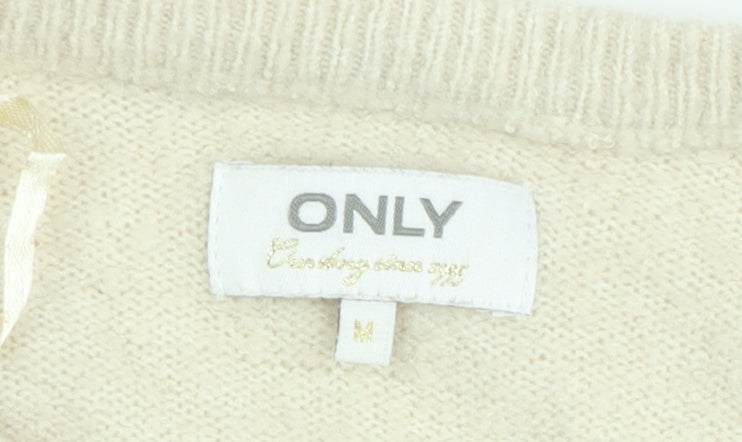 Additional view of Only Women Beige Ruffle Knit Jumper Medium Long Sleeve Pullover