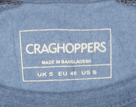 Craghoppers Men's Blue Long Sleeve Polyester Blend Crew Neck T-Shirt Size S