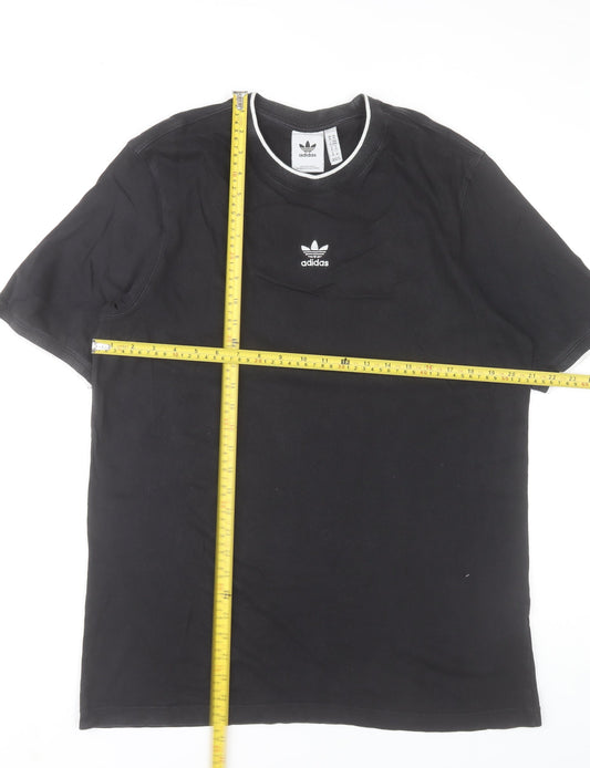 adidas Men's Black Short Sleeve Cotton Crew Neck T-Shirt Size M