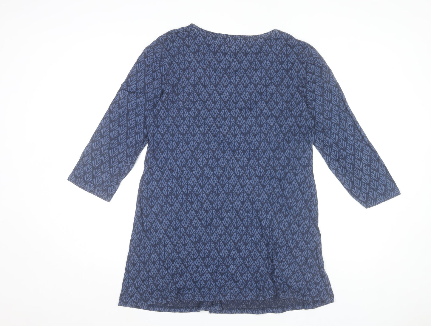 Seasalt Women Blue Organic Cotton Tunic Blouse Size 14