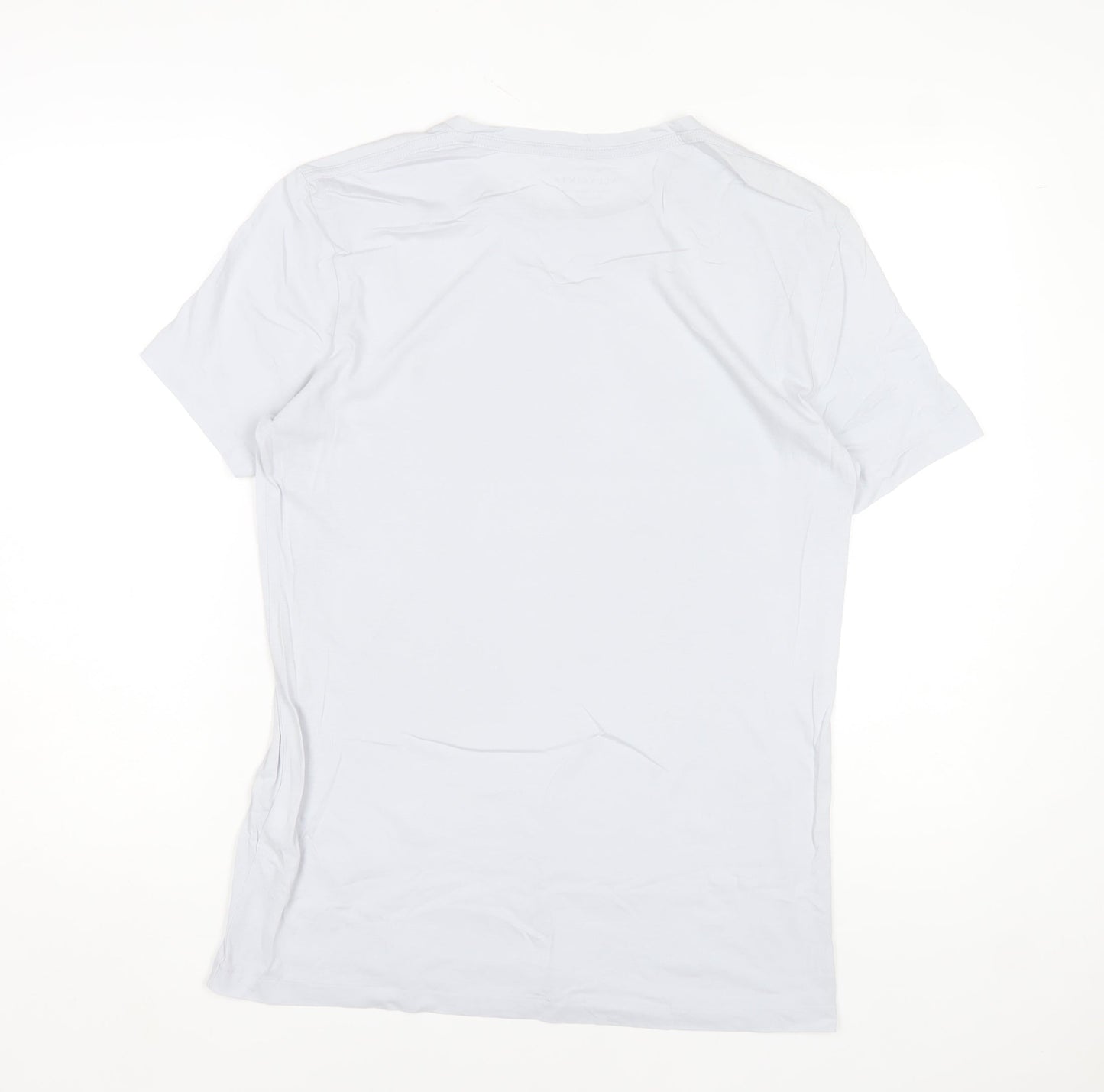AllSaints Men's White Slim Fit Crew Neck Cotton T-Shirt M