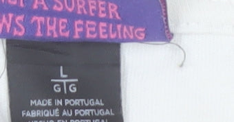 Billabong Men’s White Purple Tie-Dye Long Sleeve Logo Surf T-Shirt L