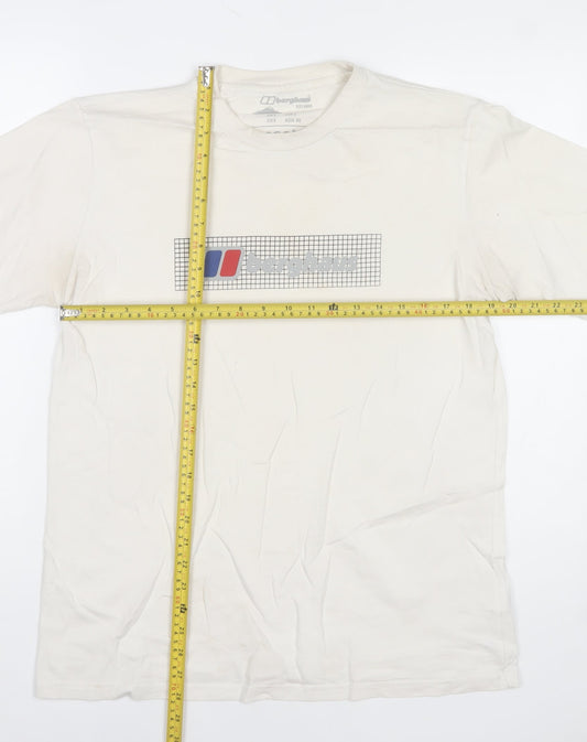 Berghaus Men's White Graphic Print Cotton Crew Neck T-Shirt Size L