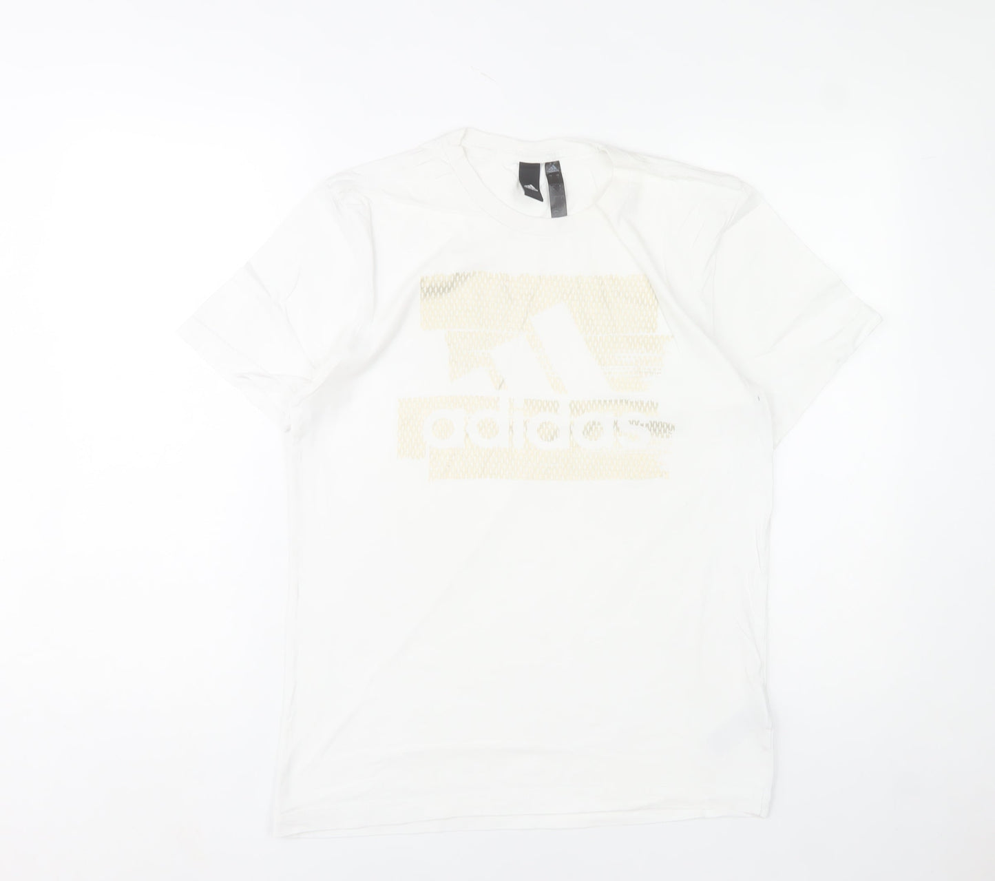 Adidas Men's White Crew Neck Graphic Print T-Shirt Size S
