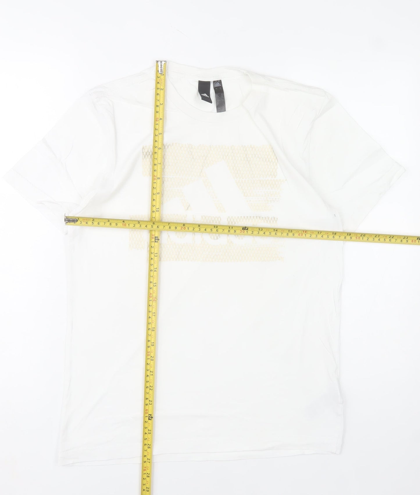 Adidas Men's White Crew Neck Graphic Print T-Shirt Size S