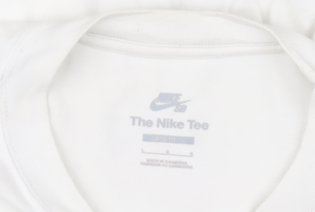 Nike SB White Graphic Loose Fit Cotton T-Shirt Men’s Large