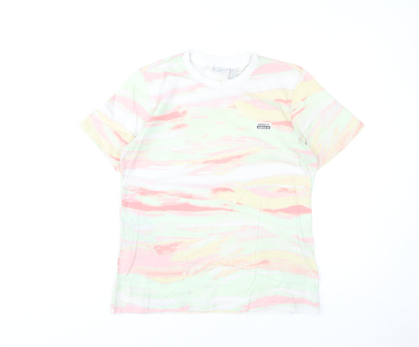 Adidas Women's Multicoloured Cotton Crew Neck T-Shirt Size 16