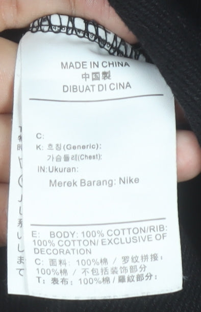 Nike Women's Black XL Crew Neck Pullover Sweatshirt 100% Cotton