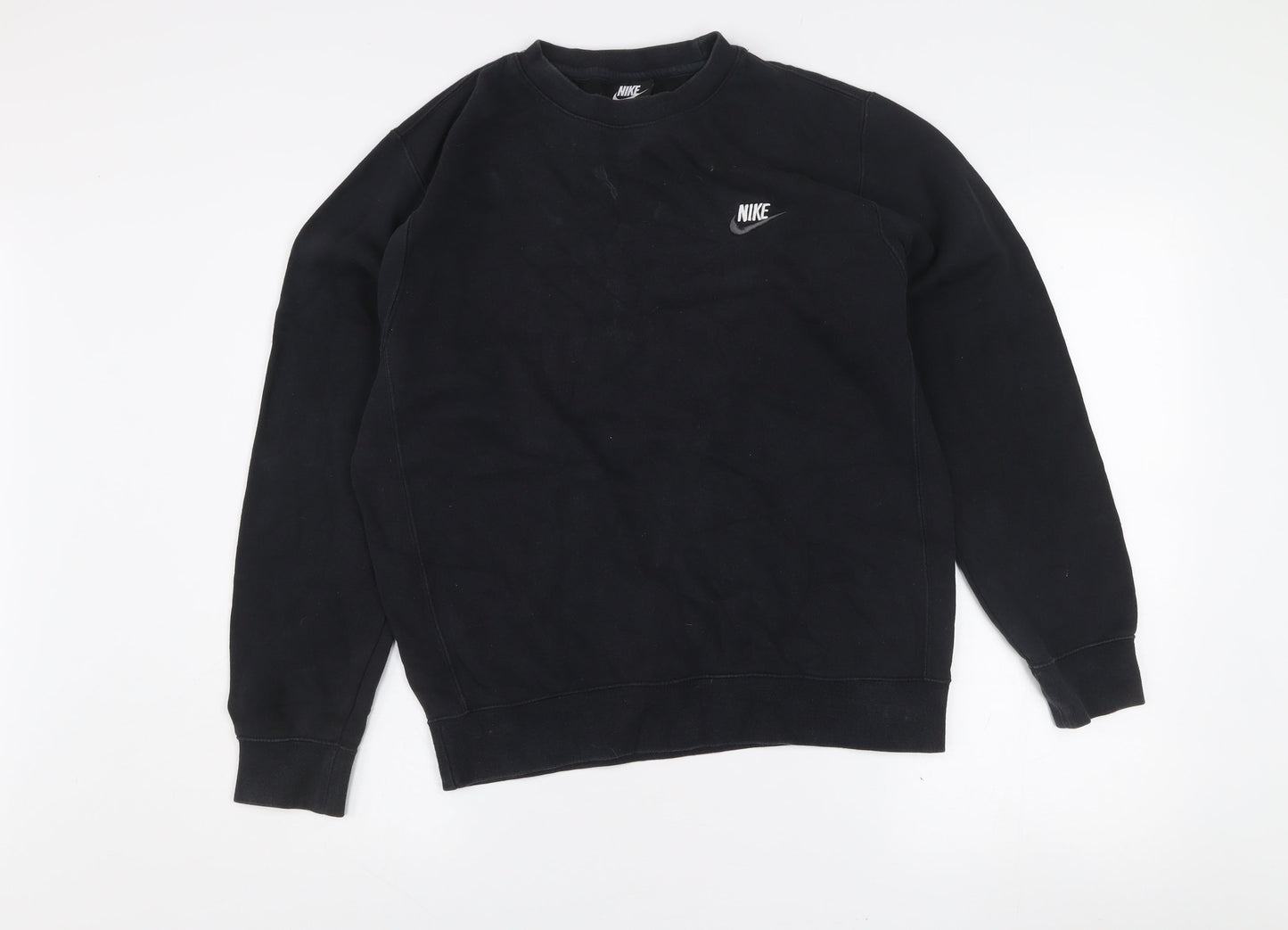 Nike Women's Black Small Pullover Sweatshirt Crew Neck Cotton Blend