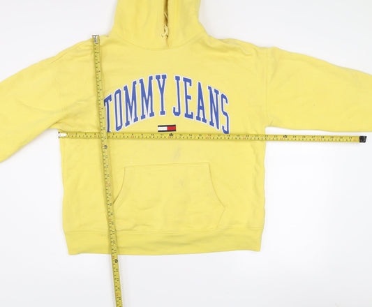 Tommy Jeans Women's Yellow Cotton Pullover Hoodie Size M