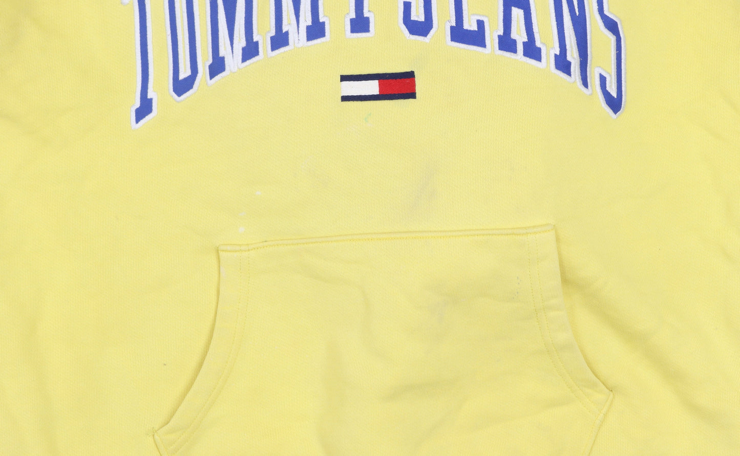 Tommy Jeans Women's Yellow Cotton Pullover Hoodie Size M