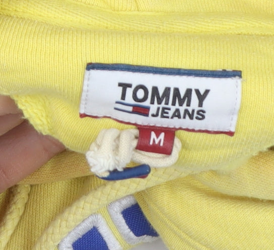 Tommy Jeans Women's Yellow Cotton Pullover Hoodie Size M