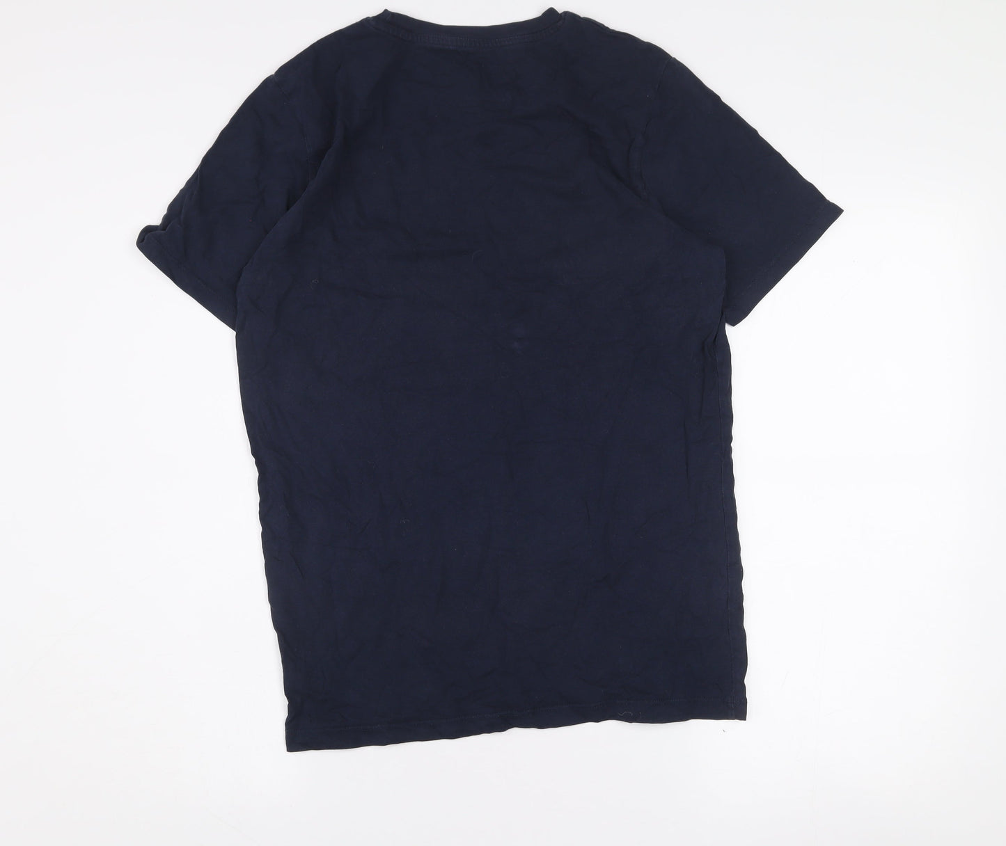 Jack & Jones Men's Blue Graphic Print Crew Neck T-Shirt Size M