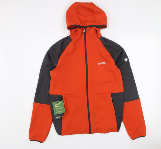 Regatta Mens Orange Softshell Hooded Full Zip Jacket Size S
