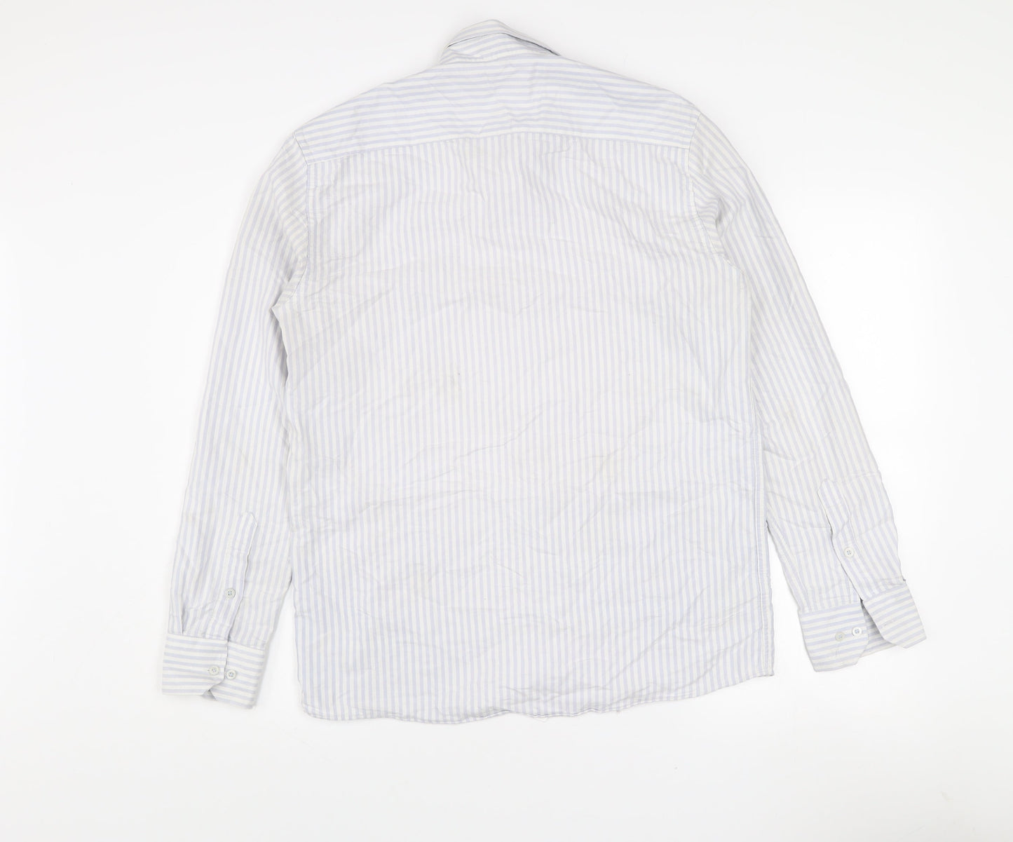 Ralph Lauren Men's Blue White Striped Button-Up Shirt M Classic Fit