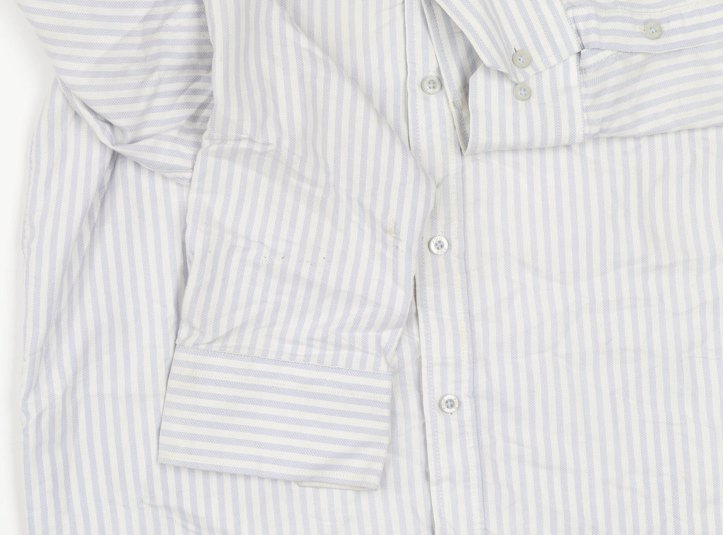 Ralph Lauren Men's Blue White Striped Button-Up Shirt M Classic Fit