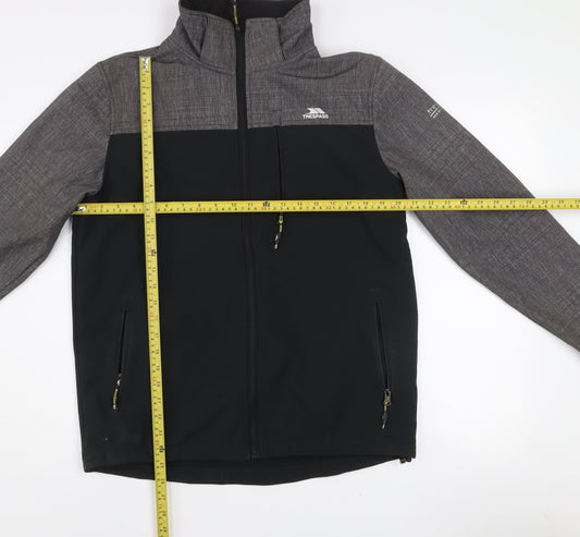 Trespass Mens Black Softshell Waterproof Mid-Length Jacket Size S 35-37"