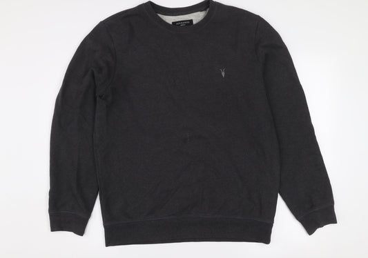 AllSaints Mens Grey Crew Neck Cotton Sweatshirt Size M