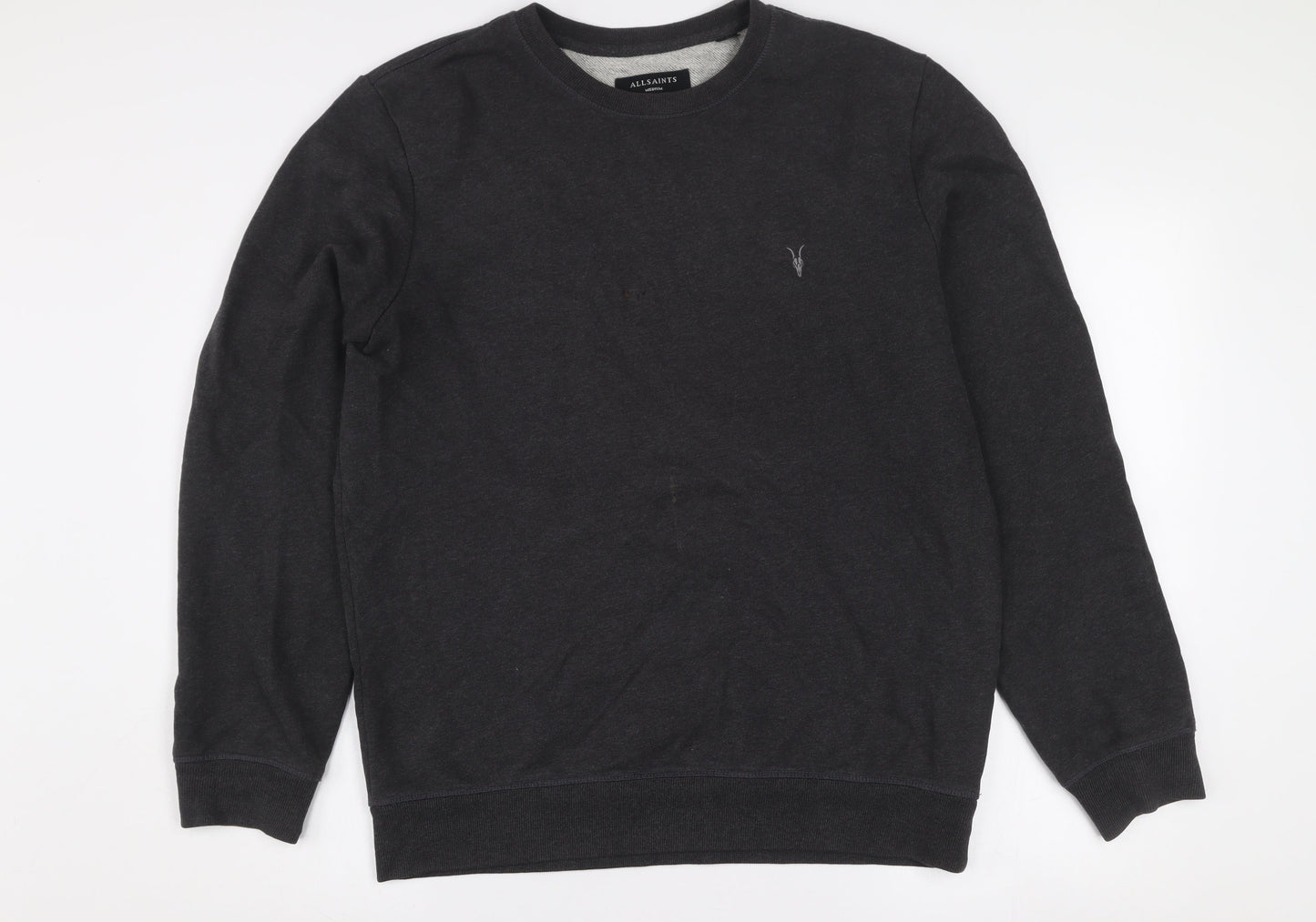 AllSaints Mens Grey Crew Neck Cotton Sweatshirt Size M