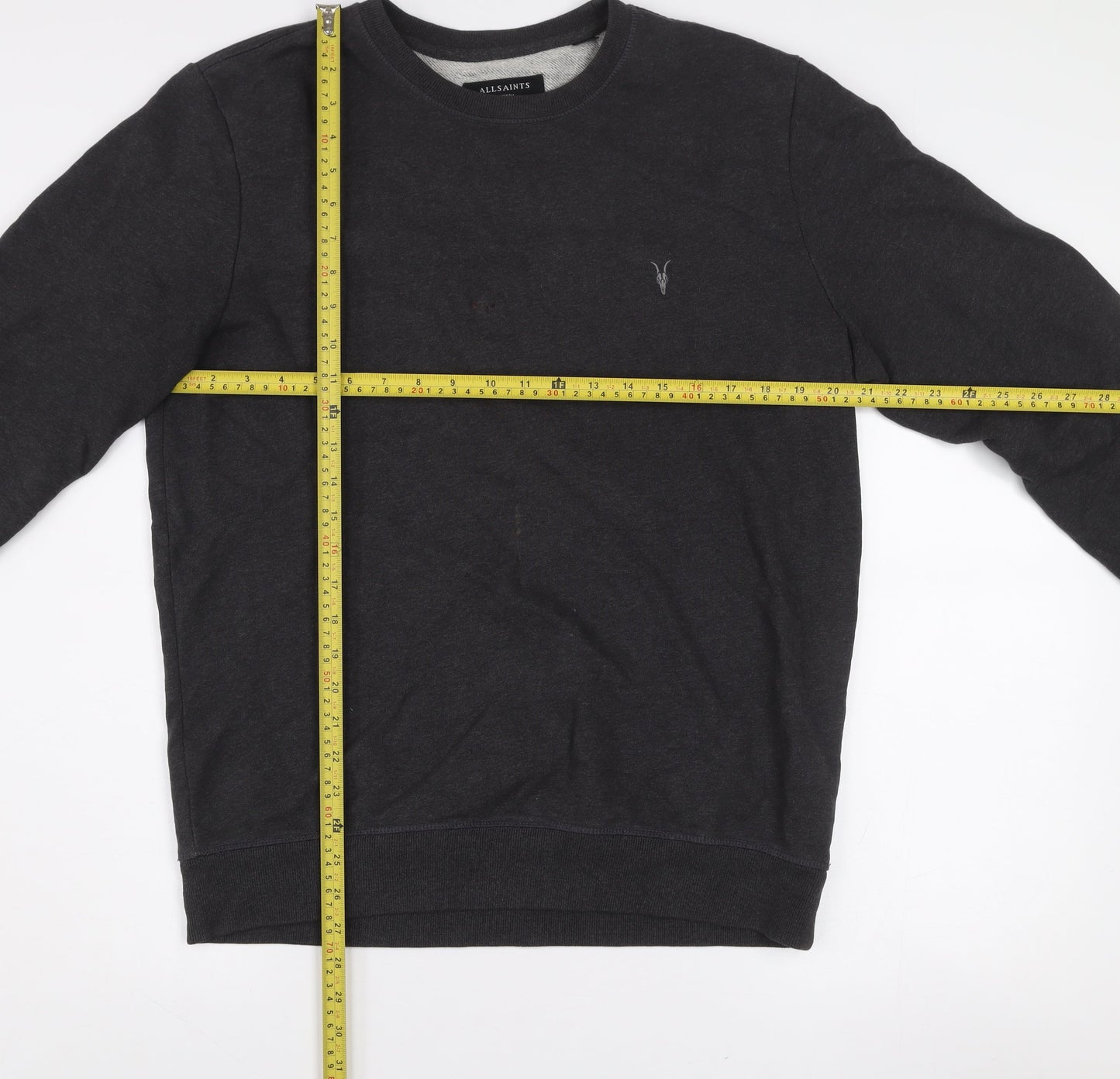 AllSaints Mens Grey Crew Neck Cotton Sweatshirt Size M