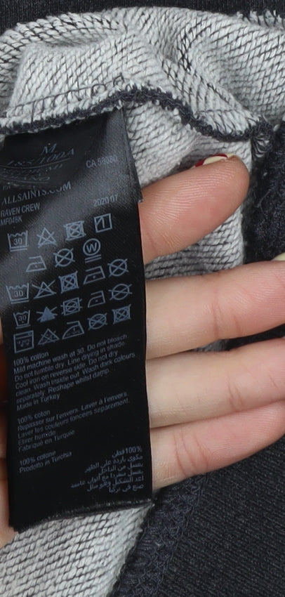 AllSaints Mens Grey Crew Neck Cotton Sweatshirt Size M