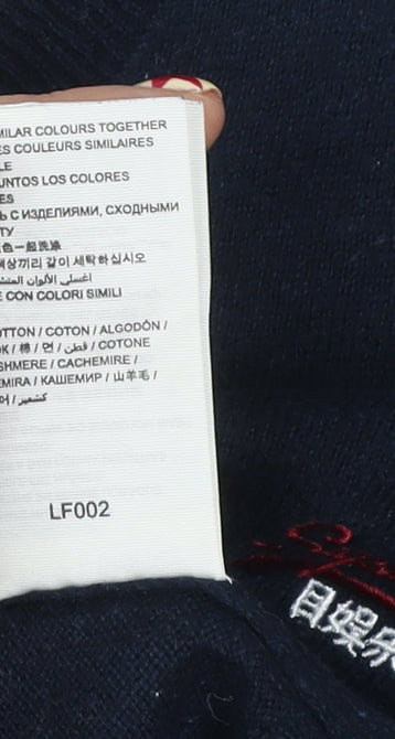 Superdry Men's Blue Cotton Cashmere V-Neck Jumper M