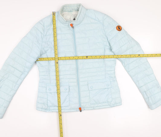 Save The Duck Women's Blue Size 4 Lightweight Puffer Jacket
