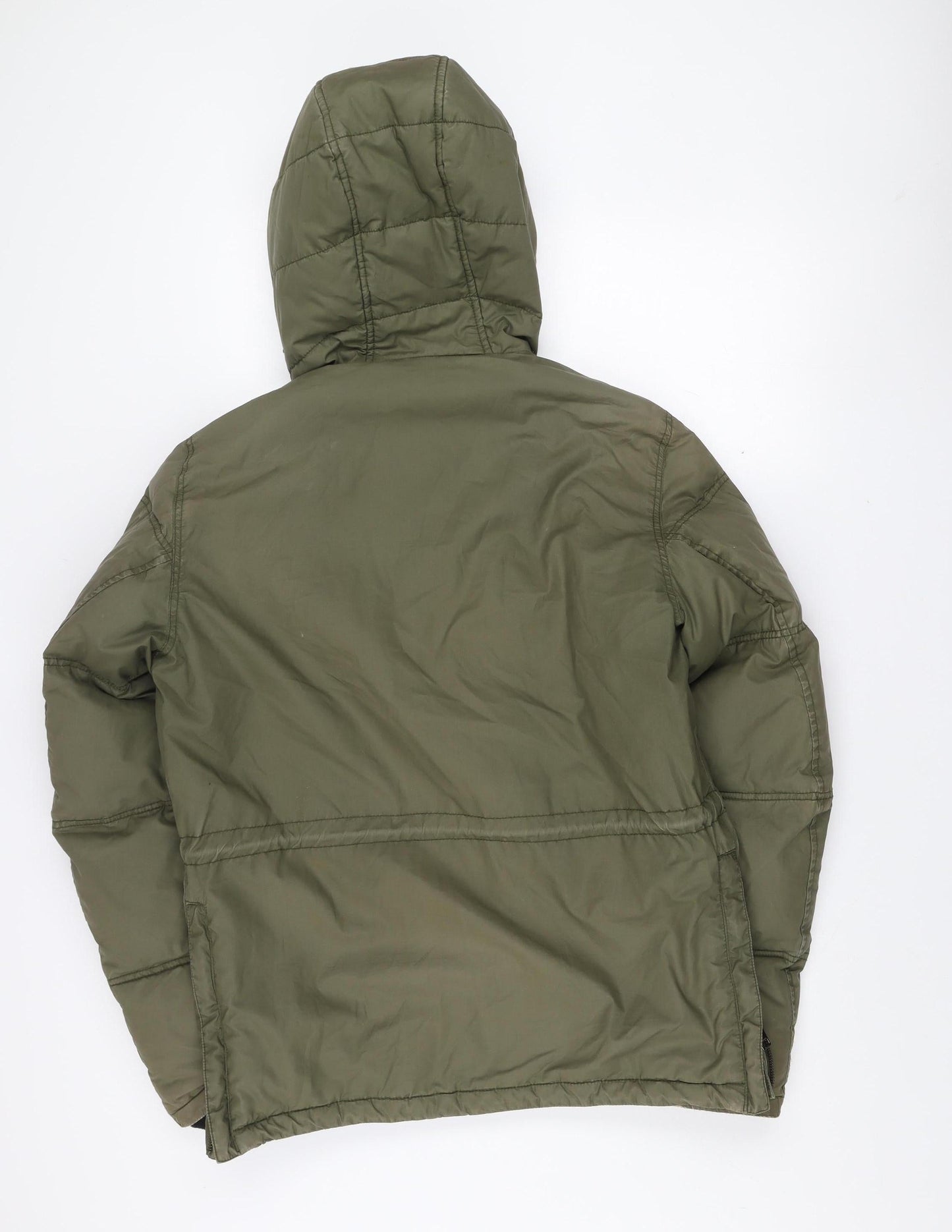 Diesel Men's Green Hooded Puffer Jacket Size M Regular Fit