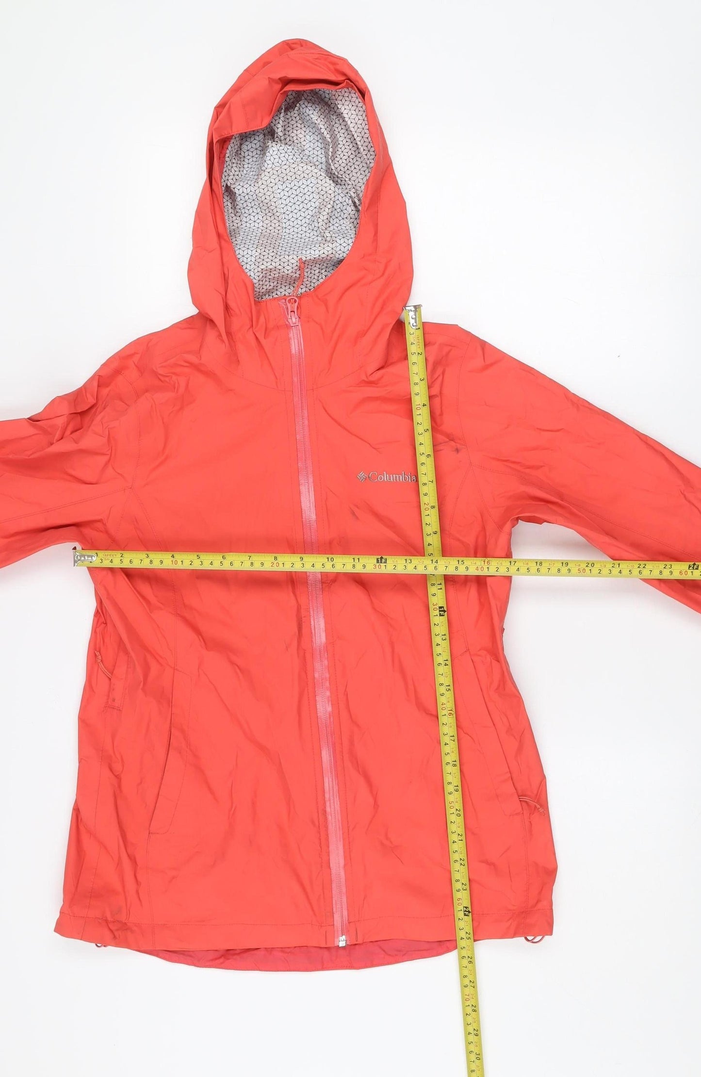Columbia Womens Red Waterproof Hooded Rain Jacket Size S