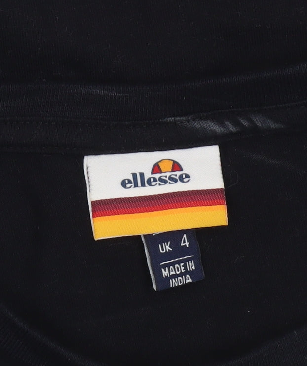 Additional view of Ellesse women’s black cropped t-shirt uk 4 short sleeve cotton