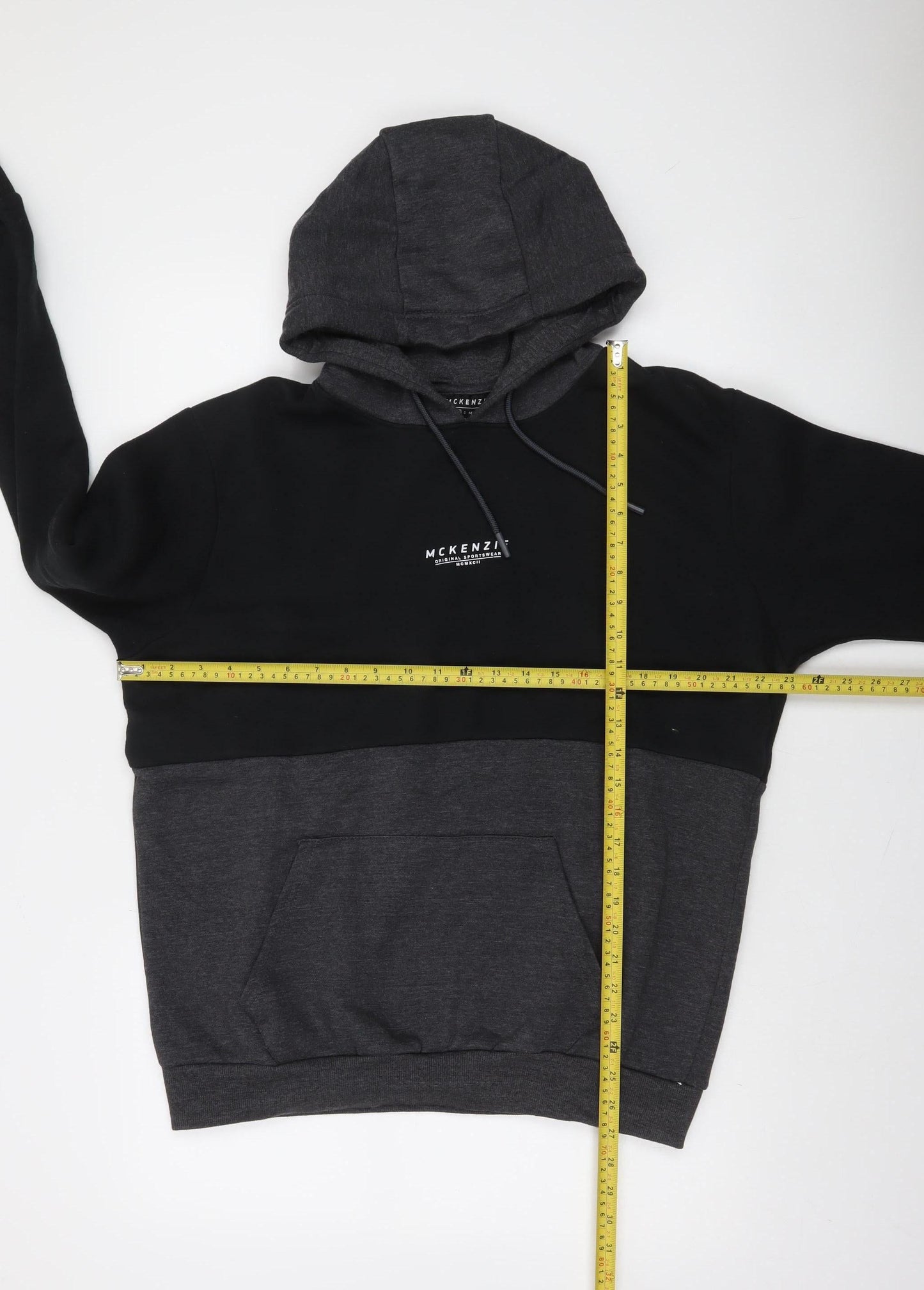 McKenzie Men's Black Pullover Hoodie XS Regular Fit