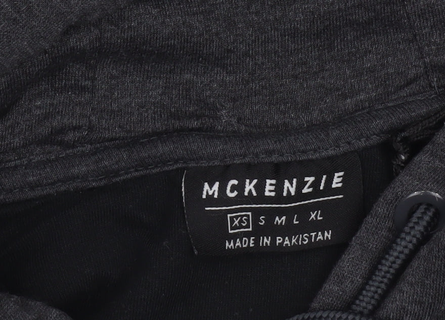 McKenzie Men's Black Pullover Hoodie XS Regular Fit