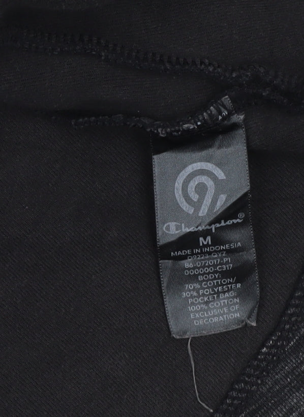 Champion Men's Black Full Zip Hoodie Size M Athletic Fit