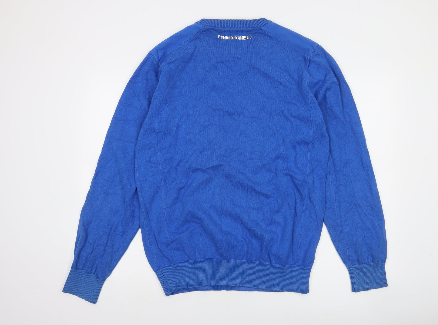 Jack & Jones Men's Blue 2XL V-Neck Cotton Pullover Jumper