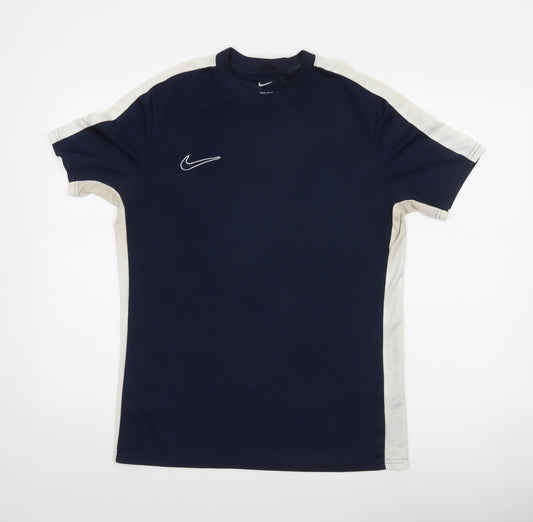 Nike Men's Blue Dri-Fit Slim Fit Short Sleeve Sports T-Shirt L