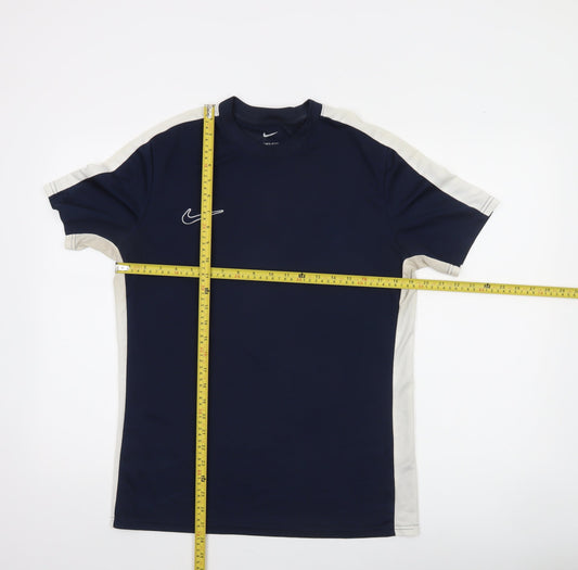 Nike Men's Blue Dri-Fit Slim Fit Short Sleeve Sports T-Shirt L
