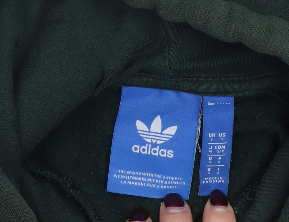 Mens UK S Regular adidas Green Pullover Hoodie