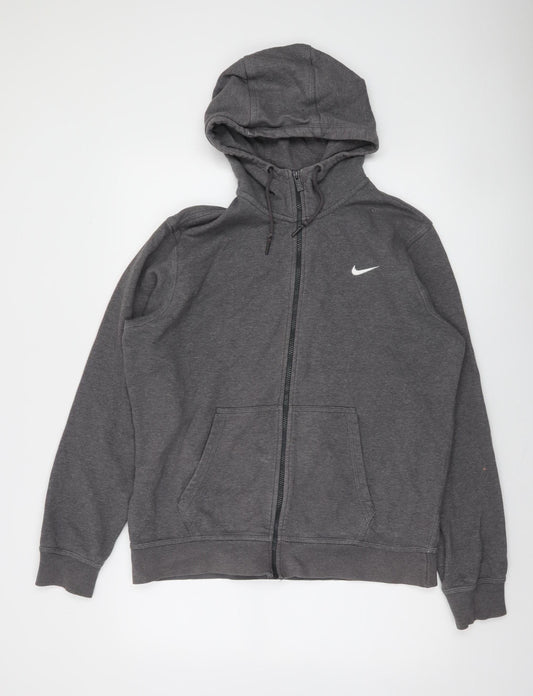Nike Men's Grey Full Zip Hoodie L Regular Fit Sports Fleece