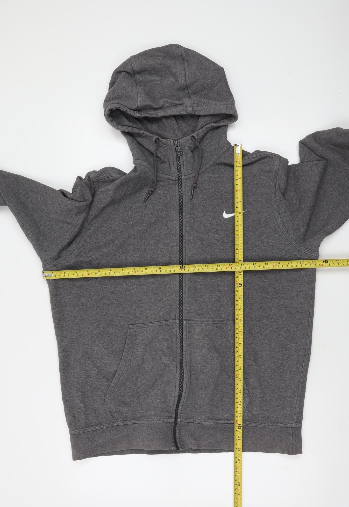 Nike Men's Grey Full Zip Hoodie L Regular Fit Sports Fleece