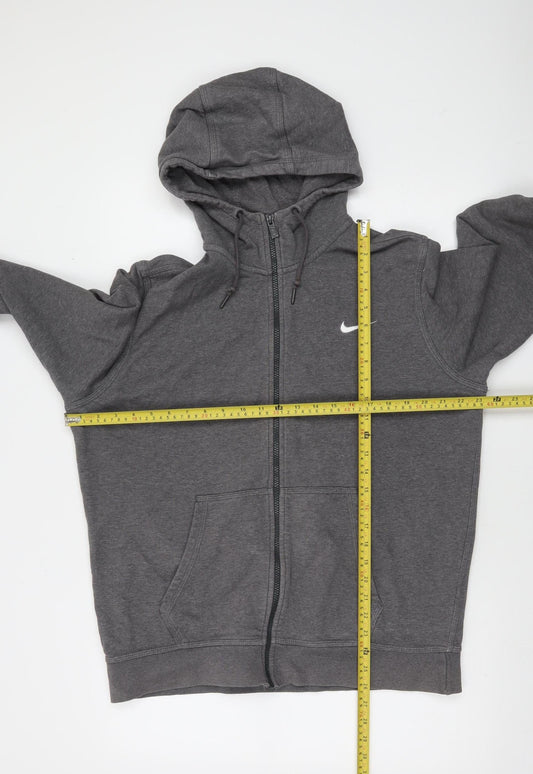 Nike Men's Grey Full Zip Hoodie L Regular Fit Sports Fleece