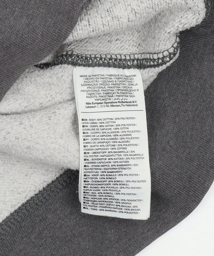 Nike Men's Grey Full Zip Hoodie L Regular Fit Sports Fleece