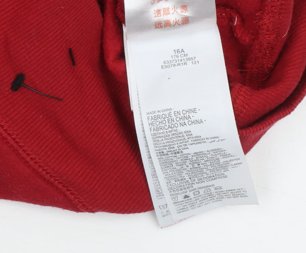 Additional view of Levi's boys’ red graphic logo pullover sweatshirt 16 years fleece crew neck