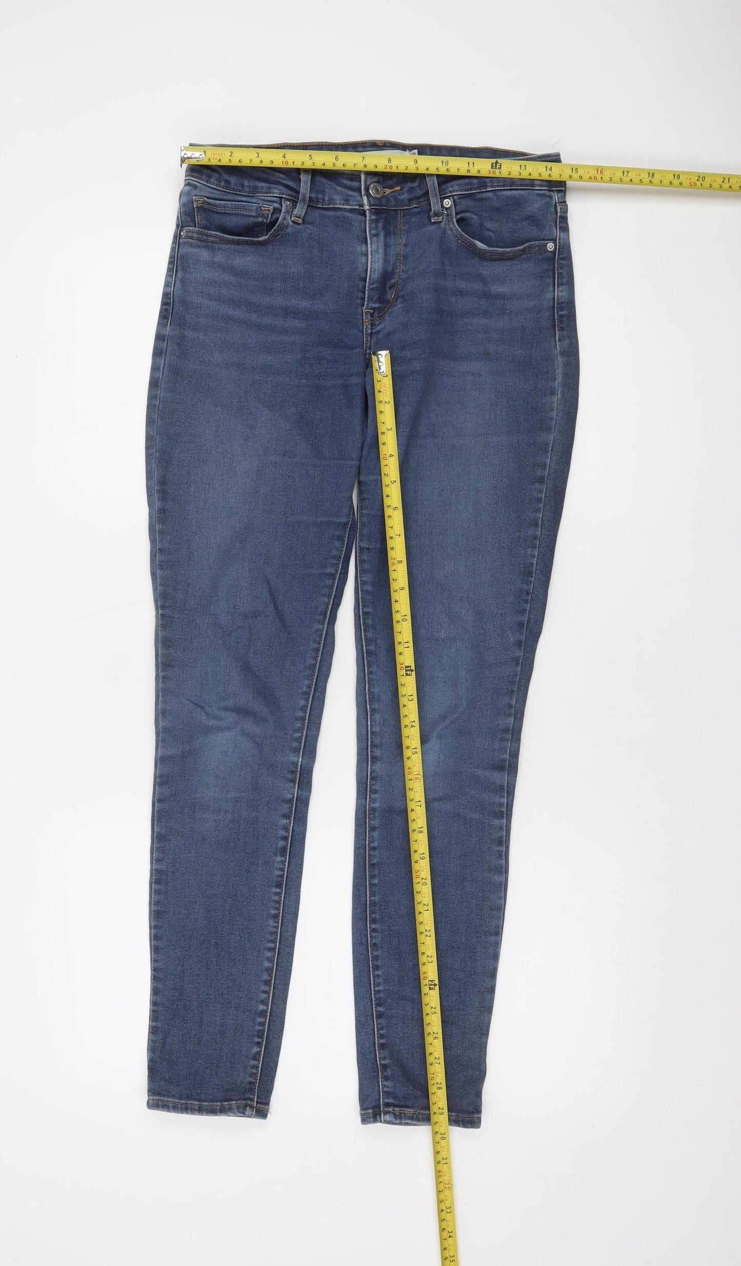 Levi's Women's Blue 711 Skinny Mid Rise Stretch Denim Jeans Size 28