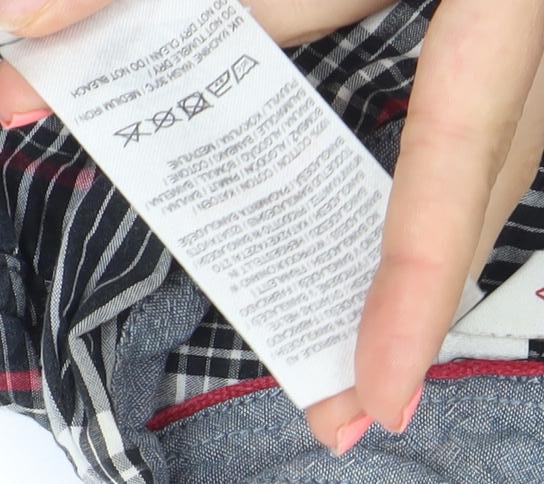 Lee Cooper Men's Black Check Short Sleeve Button-Up Shirt XL