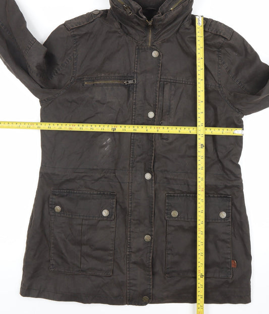 FatFace Women’s Brown Cotton Parka Jacket Size 12 Lined Outdoor Style