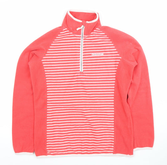 Craghoppers Women's Coral Pink 1/2 Zip Fleece Sweatshirt UK 10