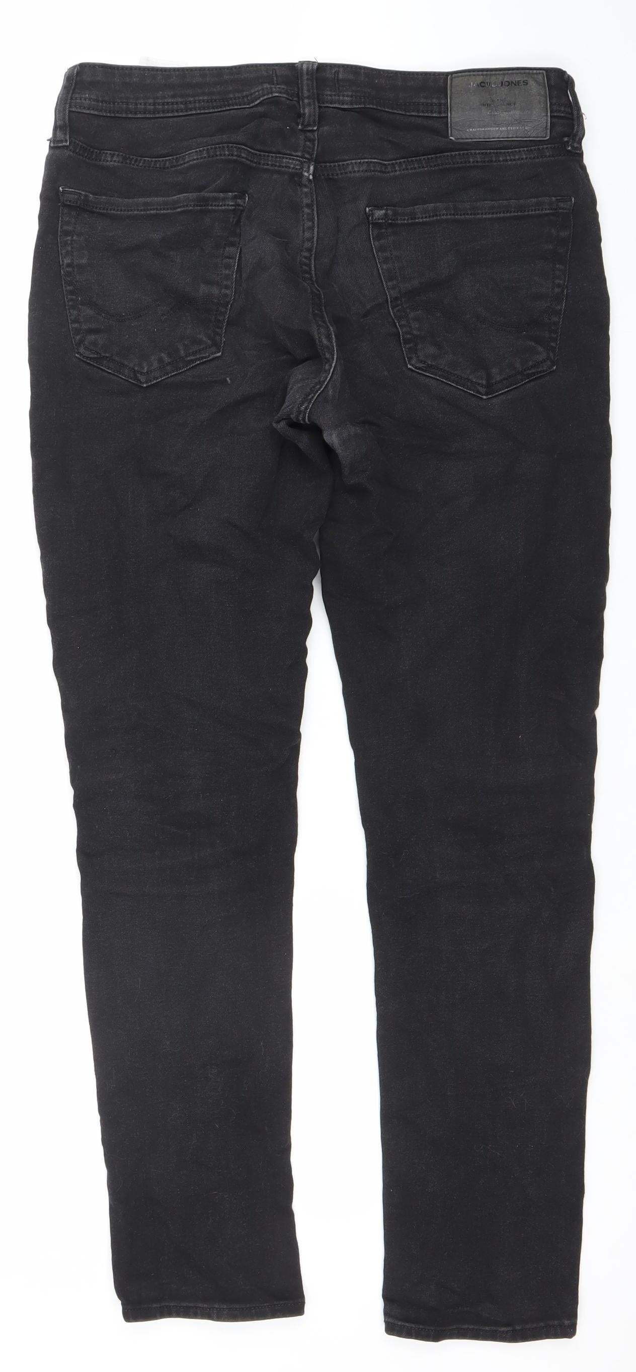 Jack & Jones Men's Black Skinny Denim Jeans 32W 32L Slim Fit