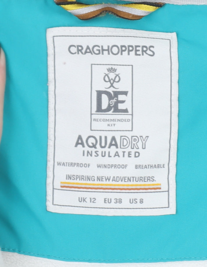 Craghoppers Womens Blue Waterproof Hooded Parka Jacket Size 12