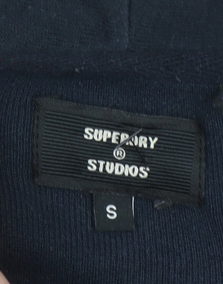 Superdry Men’s Blue Full Zip Hoodie Size S Cotton Blend