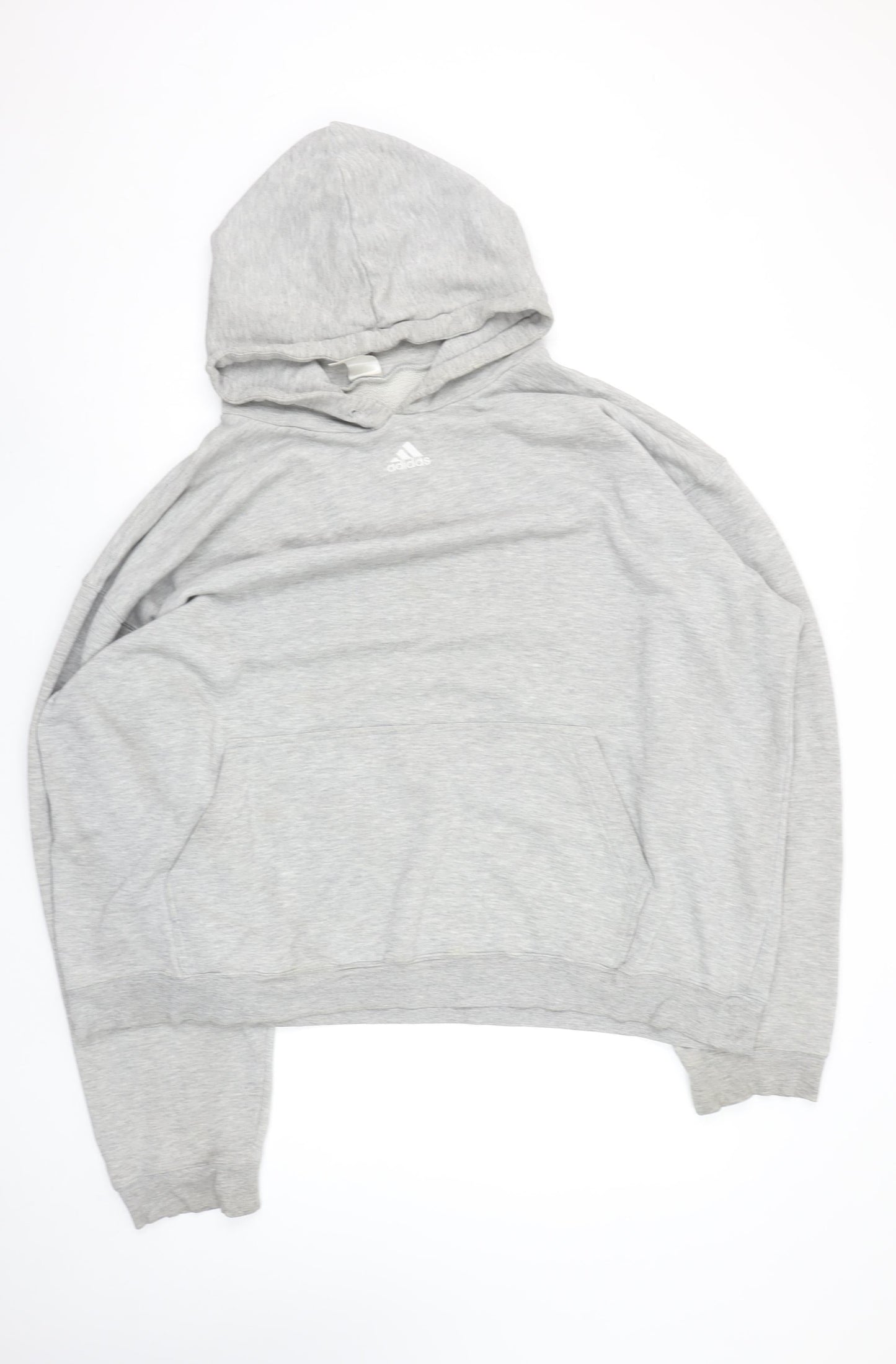 Adidas Men's Grey Pullover Hoodie Size L Sports Fleece